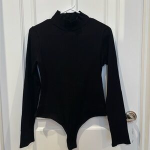 Black Long Sleeve Mockneck Bodysuit
